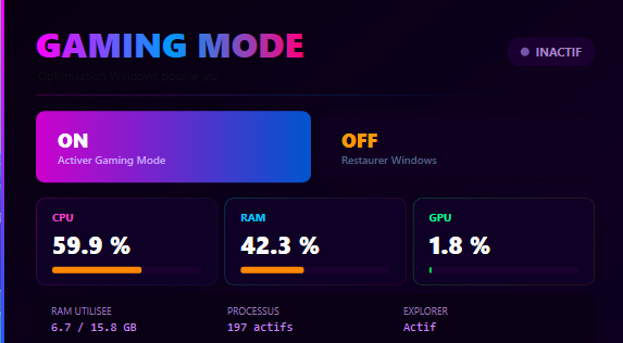 Interface GamingMode