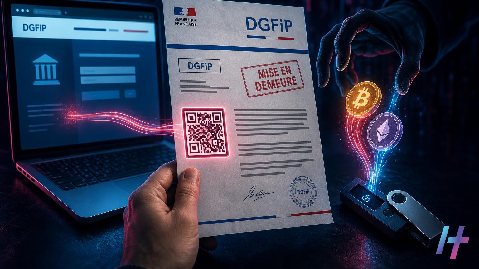 Faux courrier DGFiP : un QR code piège les détenteurs de cryptos